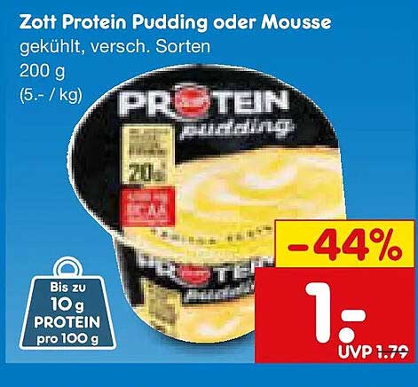 Zott Protein Pudding oder Mousse