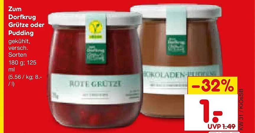 Zum Dorfkrug Grütze oder Pudding
