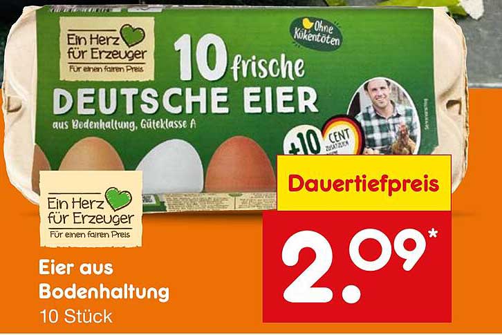 10 frische DEUTSCHE EIER aus Bodenhaltung, Güteklasse A