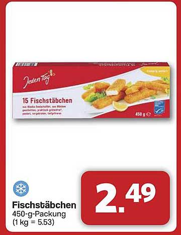 15 Fischstäbchen - Jeden Tag 450-g-Packung