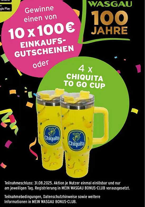 4 x Chiquita To Go Cup