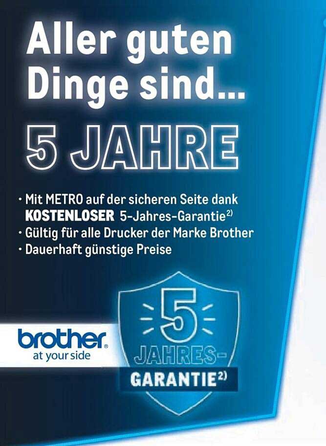 5 Jahre kostenlose Garantie auf Brother Drucker