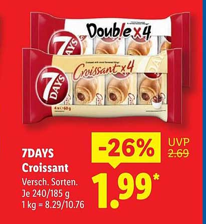 7DAYS Croissant - Verschiedene Sorten x4