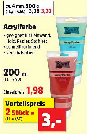 Acrylfarbe 200 ml - Vielseitig einsetzbar zum Vorteilspreis