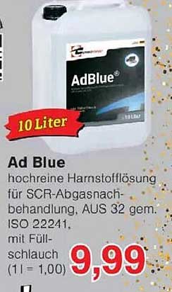 Ad Blue - hochreine Harnstofflösung für SCR-Abgasnachbehandlung