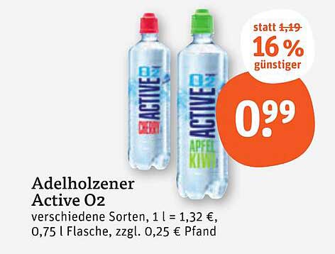 Adelholzener Active O2 - verschiedene Sorten