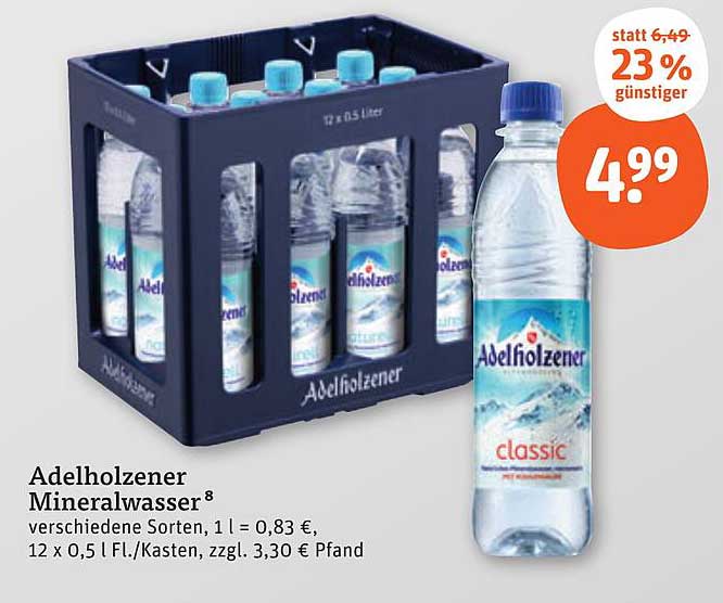 Adelholzener Mineralwasser 12 x 0,5 Liter