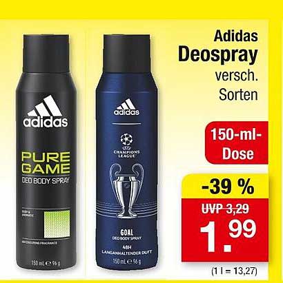 Adidas Deospray - verschiedene Sorten