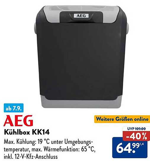 AEG Kühlbox KK14 - Perfekt für Ihre Ausflüge