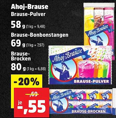 Ahoj-Brause Brause-Pulver und Brause-Brocken