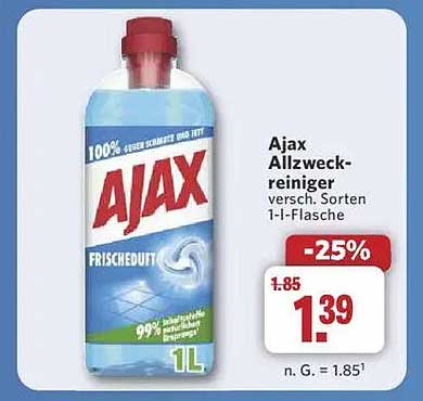 Ajax Allzweckreiniger verschiedene Sorten 1-Liter-Flasche