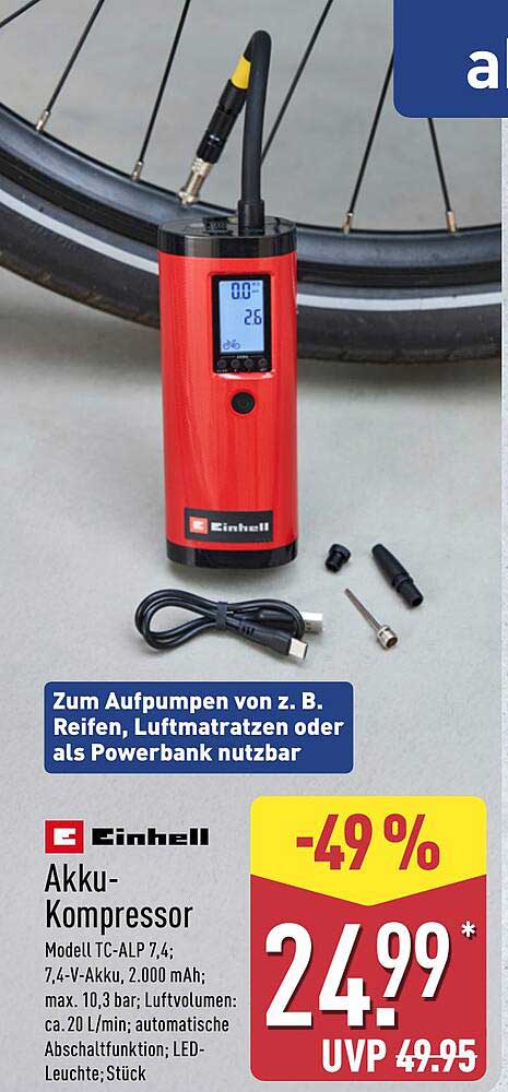 Akku-Kompressor Modell TC-ALP 7,4