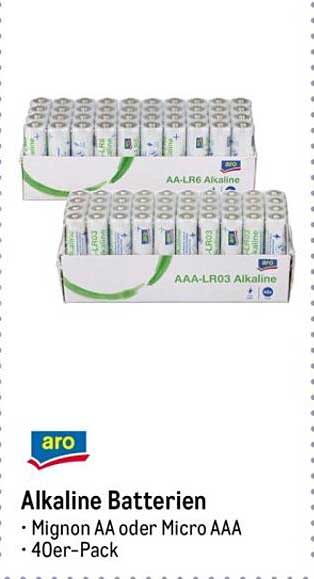 Alkaline Batterien Mignon AA oder Micro AAA - 40er-Pack