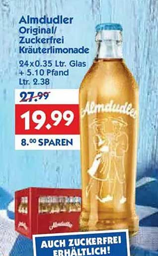 Almdudler Original / Zuckerfrei Kräuterlimonade 24 x 0.35 L