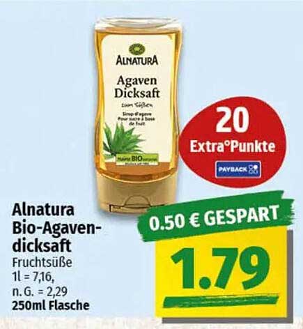 Alnatura Bio-Agaven-Dicksaft 250ml Flasche