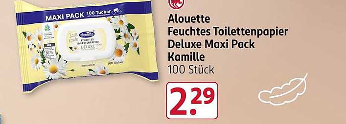 Alouette Feuchtes Toilettenpapier Deluxe Maxi Pack Kamille 100 Stück