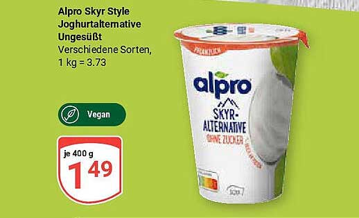 Alpro Skyr Style Joghurtalternative Ungesüßt - Verschiedene Sorten