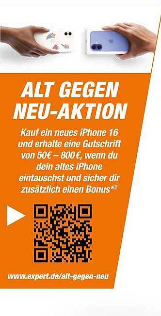 ALT GEGEN NEU-AKTION: iPhone 16 kaufen und Geld sparen!