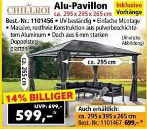 Alu-Pavillon ca. 295 x 295 x 265 cm