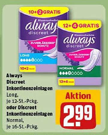 Always Discreet Inkontinenzeinlagen