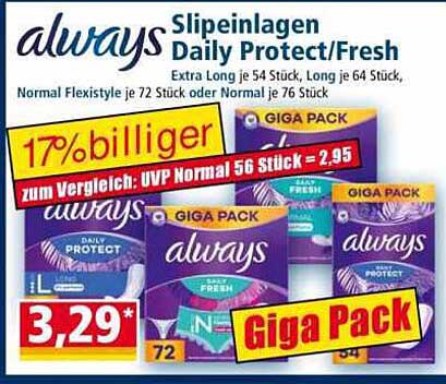 always Slipeinlagen Daily Protect/Fresh Giga Pack