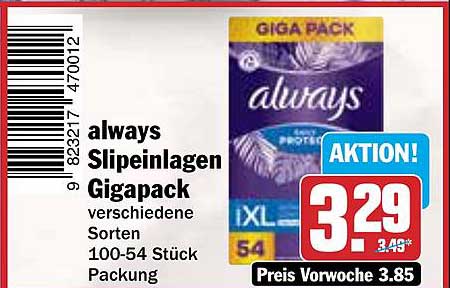 always Slipeinlagen Gigapack - verschiedene Sorten