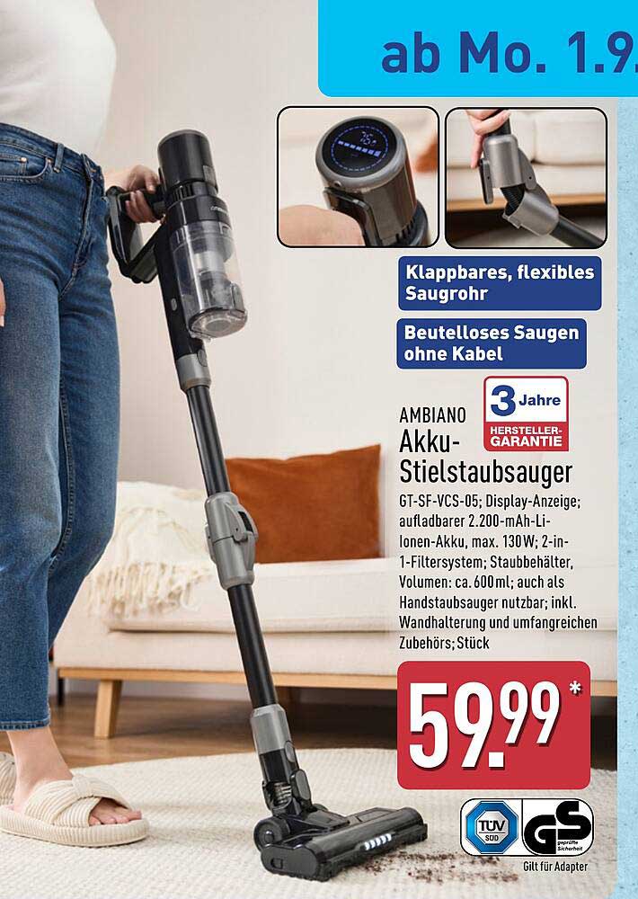 AMBIANO Akku-Stielstaubsauger