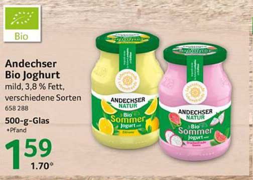 Andechser Bio Joghurt – Mild und cremig mit 3,8 % Fett, verschiedene Sorten