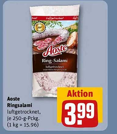 Aoste Ringsalami luftgetrocknet, je 250-g-Packung