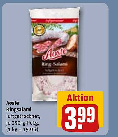 Aoste Ringsalami, luftgetrocknet, je 250-g-Pckg.