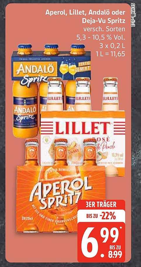 Aperol, Lillet, Andalo oder Deja-Vu Spritz – 3er Träger