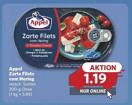 Appel Zarte Filets vom Hering in Tomaten-Creme 200-g-Dose