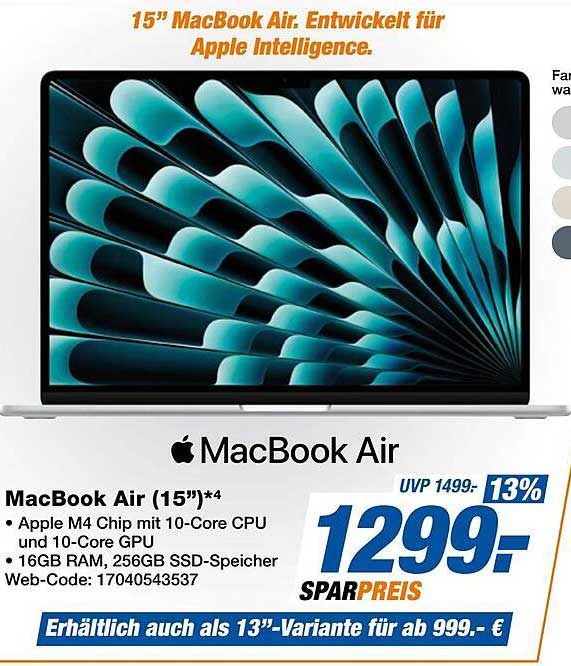 Apple MacBook Air (15") - Sparpreis!