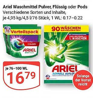 Ariel Waschmittel Pulver, Flüssig oder Pods – verschiedene Sorten