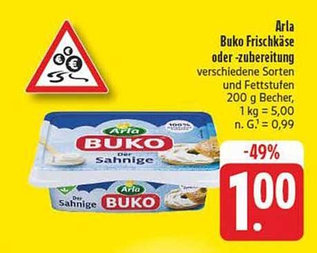 Arla Buko Frischkäse oder -zubereitung verschiedene Sorten und Fettstufen
