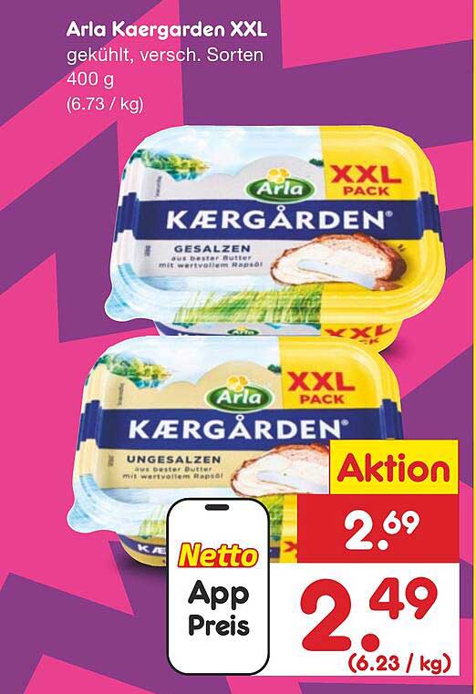 Arla Kaergarden XXL gekühlt, verschiedene Sorten 400 g