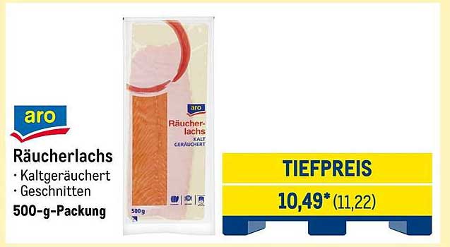 aro RäucherLachs - Kaltgeräuchert, 500-g-Packung