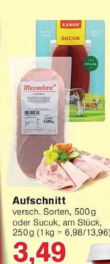 Aufschnitt verschiedene Sorten, 500g oder Suçuk, 250g