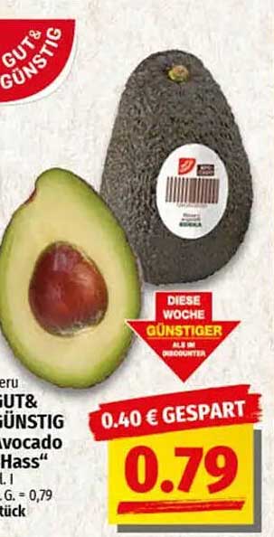 Avocado Hass - Preis reduziert auf 0,79 €