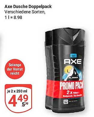Axe Dusche Doppelpack, 2 x 250 ml