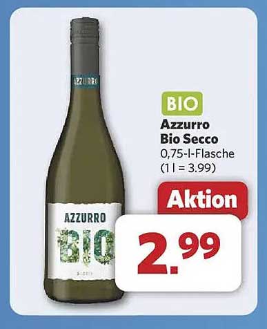 Azzurro Bio Secco 0,75-l-Flasche