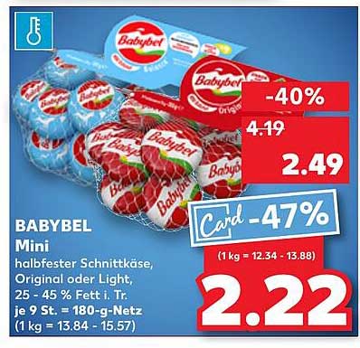 BABYBEL Mini halbfester Schnittkäse, Original oder Light