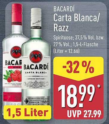 BACARDÍ Carta Blanca/Razz 1,5 Liter