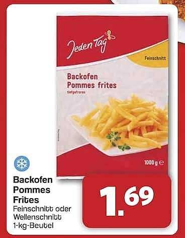 Backofen Pommes Frites 1-kg-Beutel