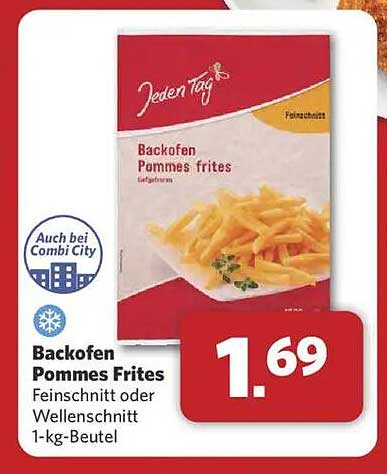 Backofen Pommes Frites Feinschnitt oder Wellenschnitt 1-kg-Beutel