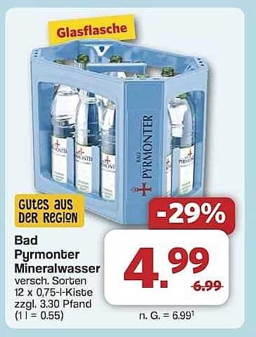 Bad Pyrmonter Mineralwasser 12 x 0,75 l (Glasflasche)