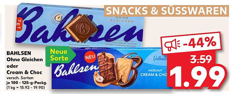BAHLSEN Ohne Gleichen oder Cream & Choc - verschiedene Sorten
