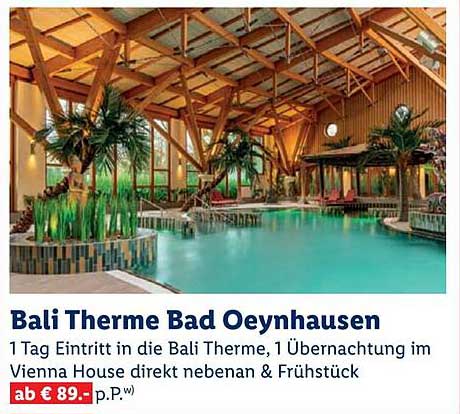 Bali Therme Bad Oeynhausen – 1 Tag Eintritt und Übernachtung