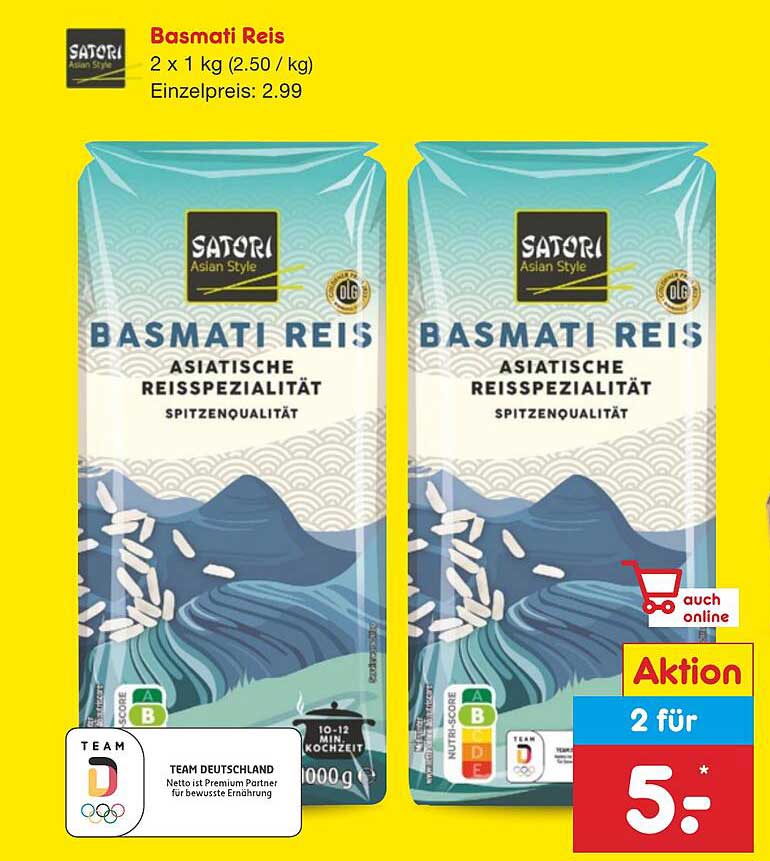 Basmati Reis 2 x 1 kg