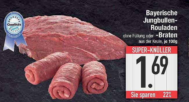 Bayerische Jungbullen-Rouladen - Braten aus der Keule, je 100g
